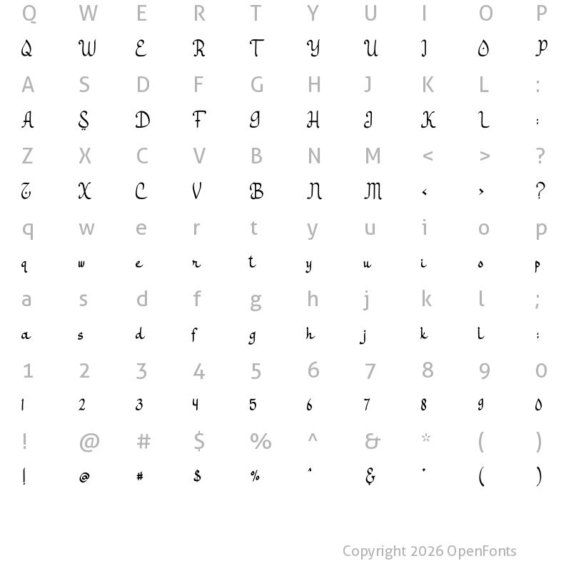 Character Map of Qamar Ramadhan Regular