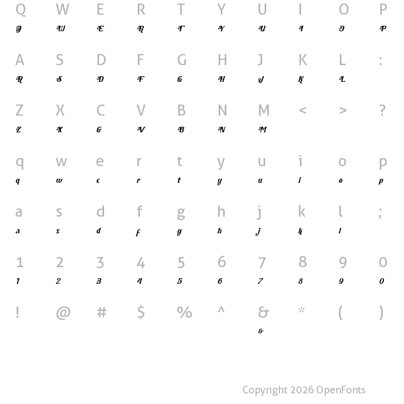 Character Map of Qamassan-Demo Regular