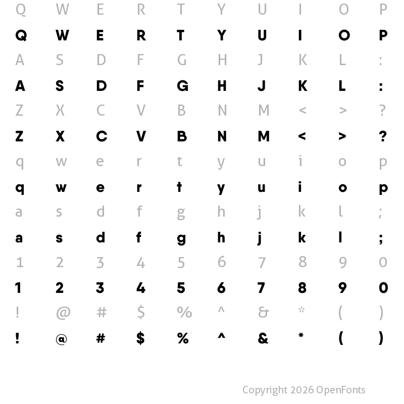 Character Map of Qanelas ExtraBold