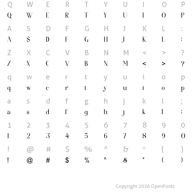 Character Map of Qastars Regular