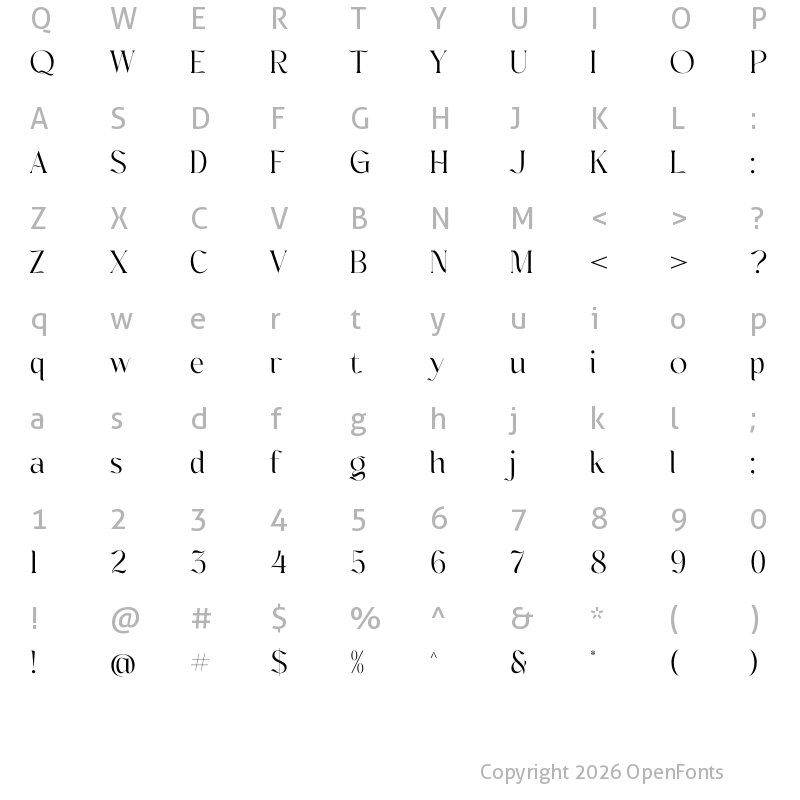 Character Map of Qelistah Regular