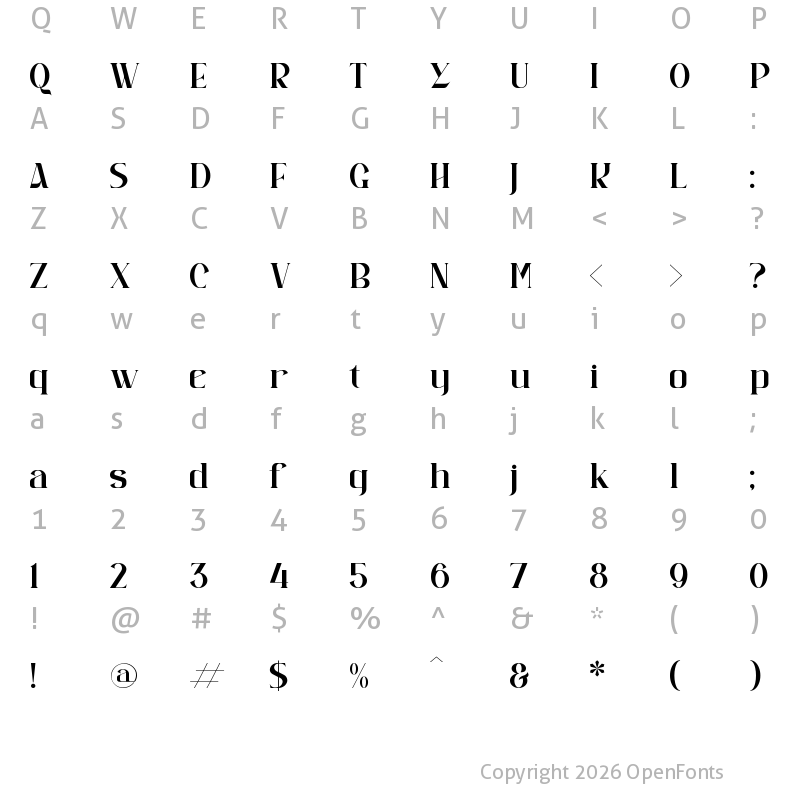 Character Map of Qermola Regular
