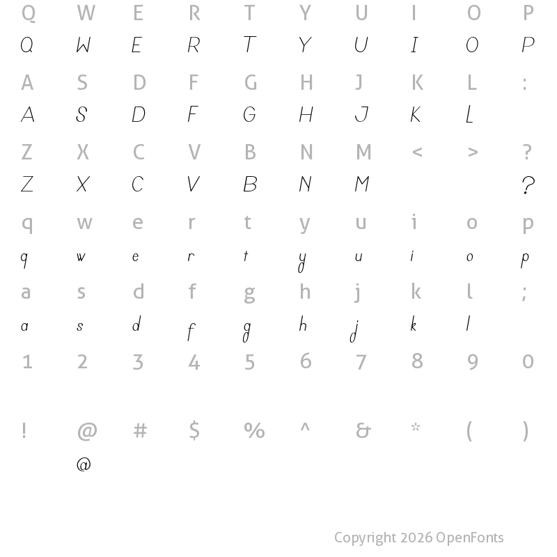 Character Map of Qing Regular