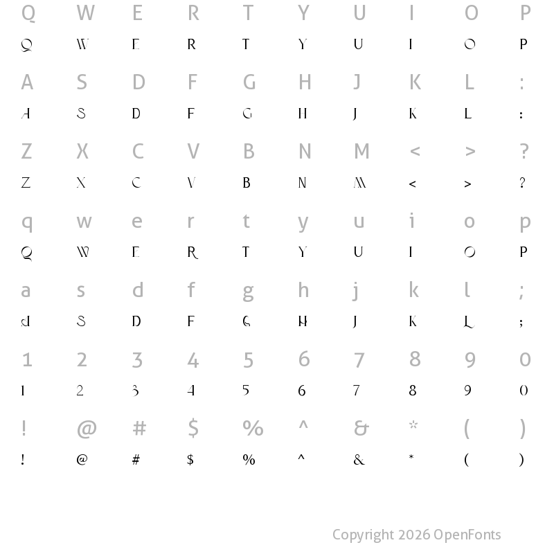 Character Map of Qomarun Regular