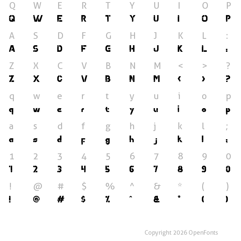 Character Map of Qoubizza Regular