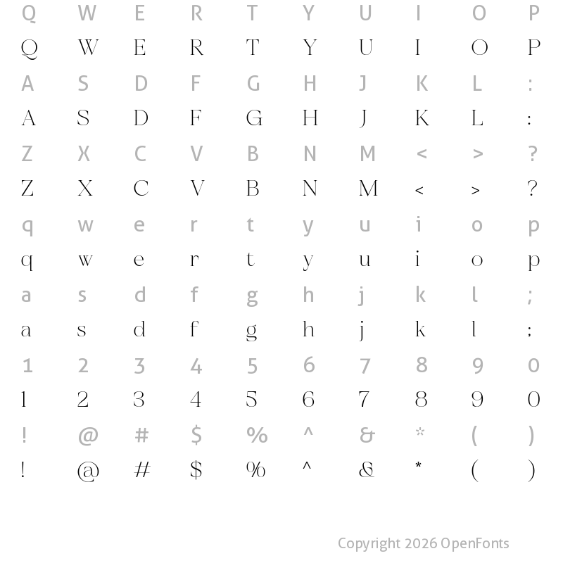 Character Map of Qountage Demo Ver Regular