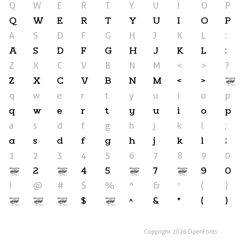 Character Map of Qoxiem Regular