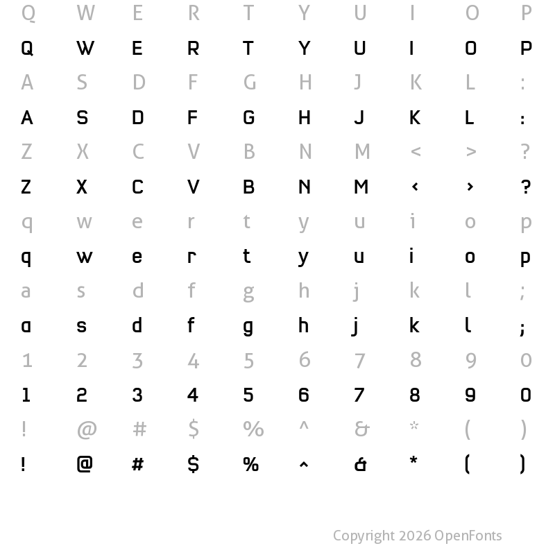 Character Map of QType Comp Book
