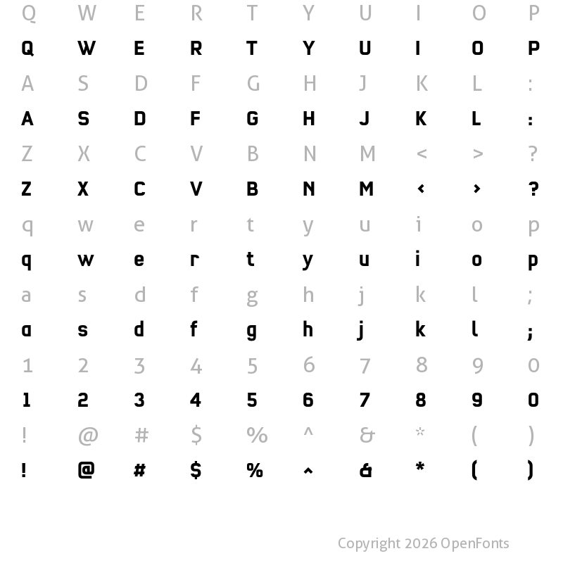 Character Map of QType Comp Medium