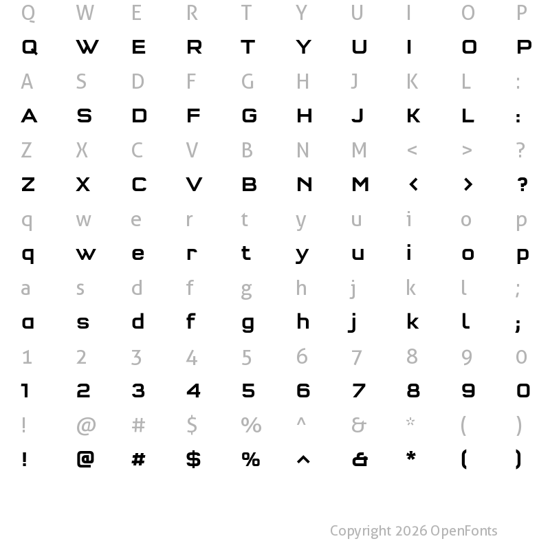 Character Map of QType Square Medium
