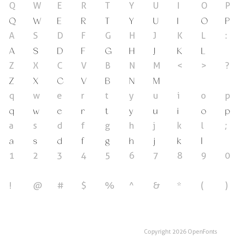 Character Map of Quackey Free Regular