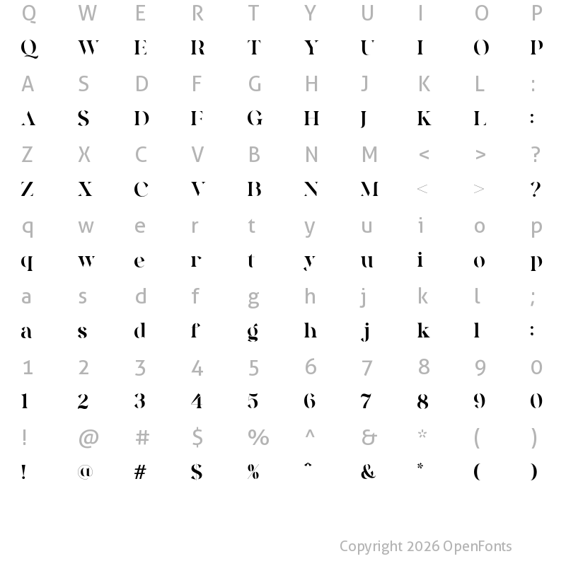 Character Map of Quakiez Display