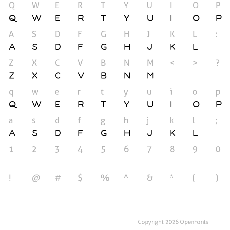 Character Map of QuaroDemo Regular