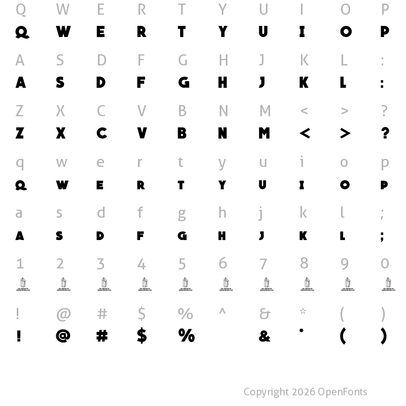 Character Map of QUARTZO demo Bold