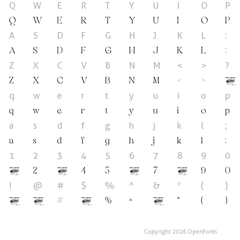 Character Map of Quastro Regular