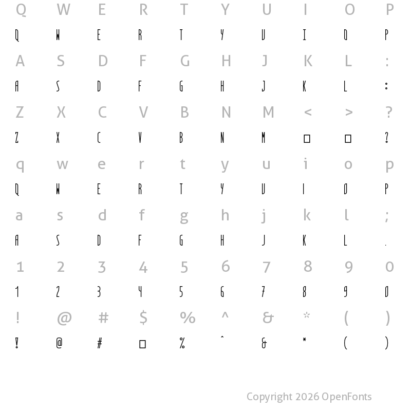 Character Map of Quatre Quarts Regular