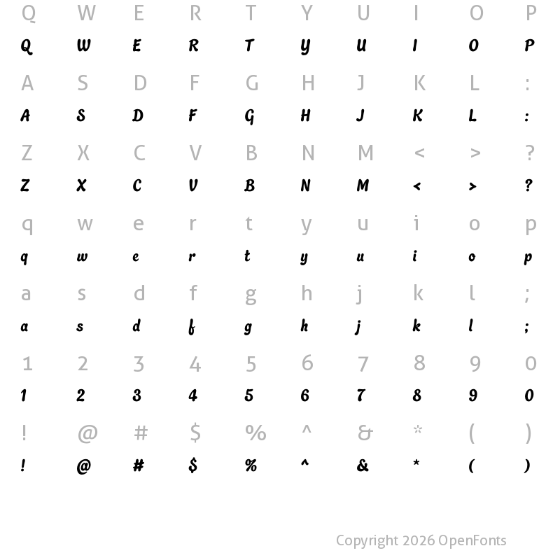 Character Map of Quayside Regular