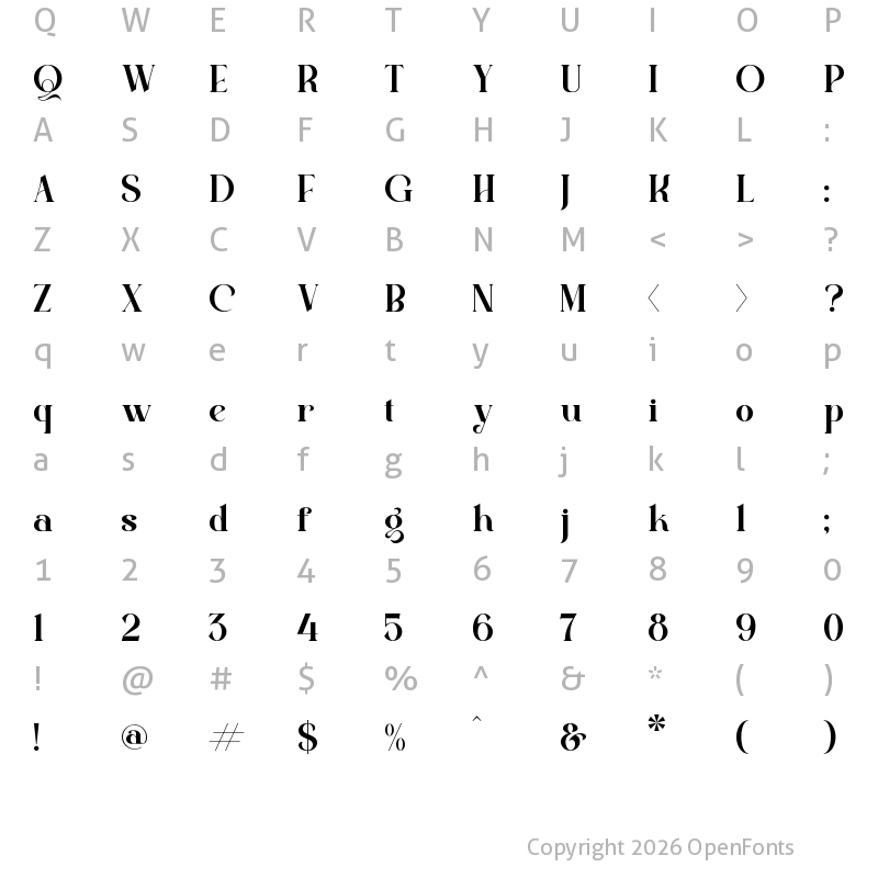 Character Map of Quella Regular