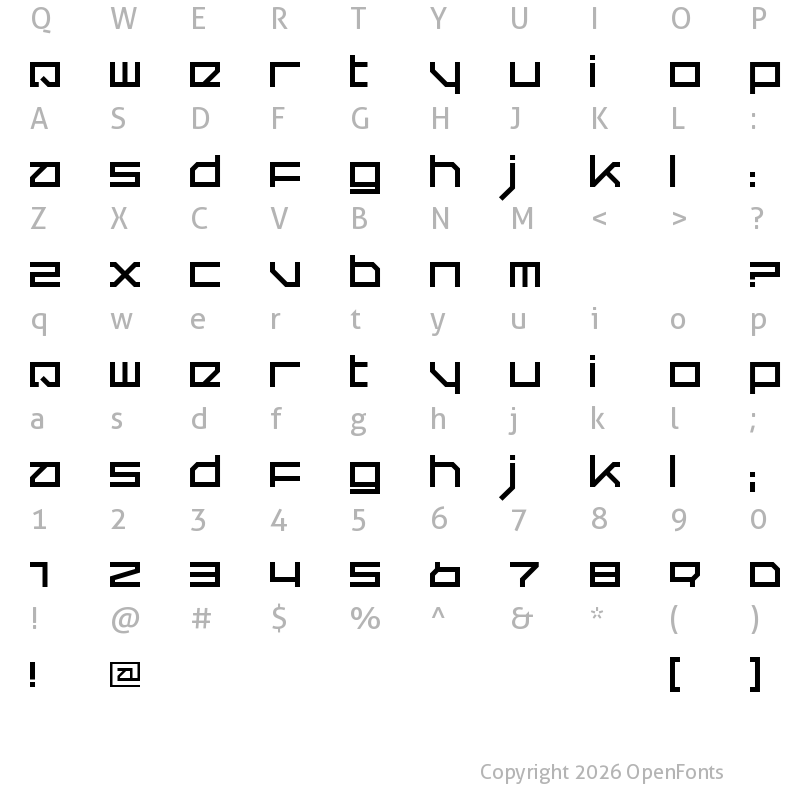 Character Map of Quer Regular