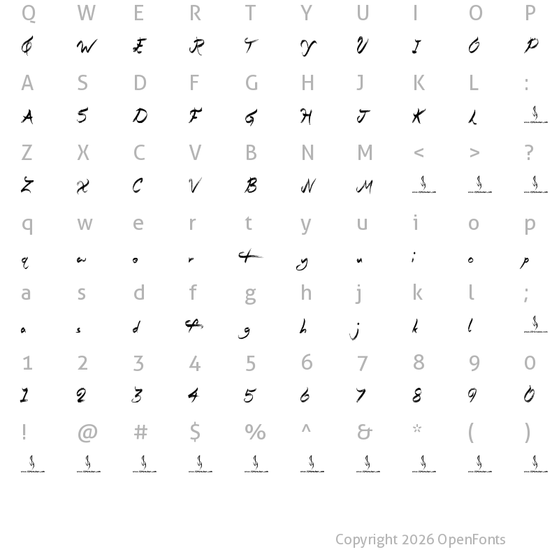 Character Map of Questionary Regular