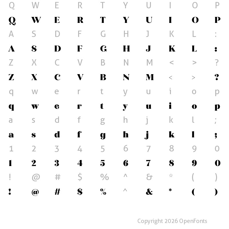 Character Map of Quiche Flare Black