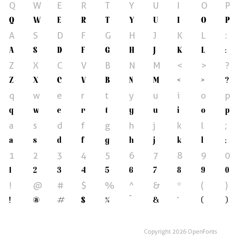 Character Map of Quick Delight Regular