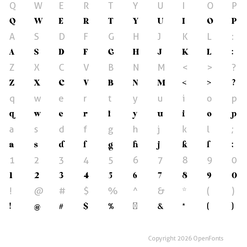 Character Map of Quick Peachy Regular