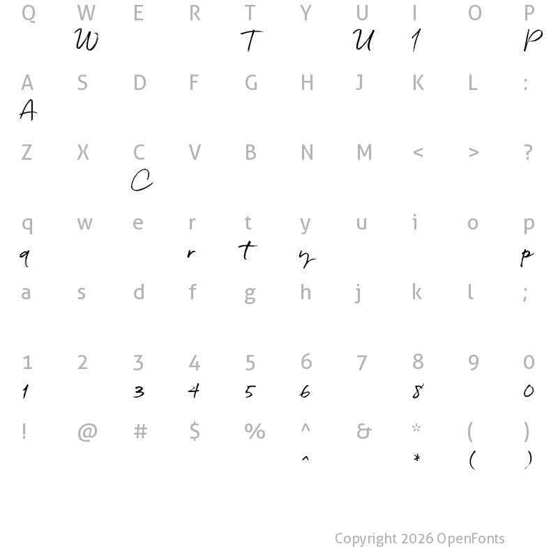 Character Map of Quickbrush ?