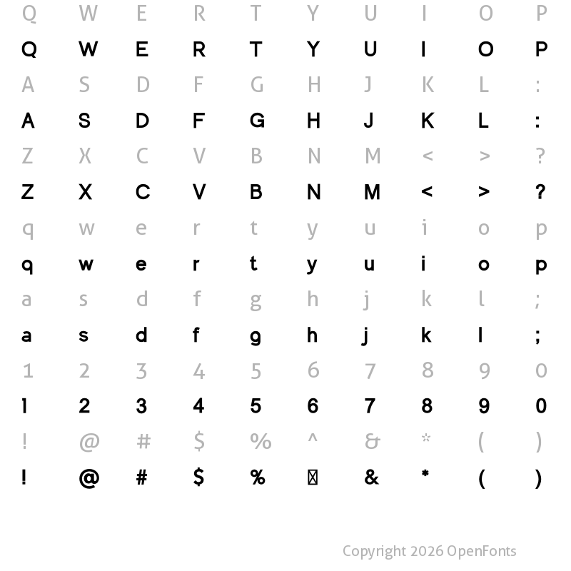 Character Map of Quicklime ExtraBold