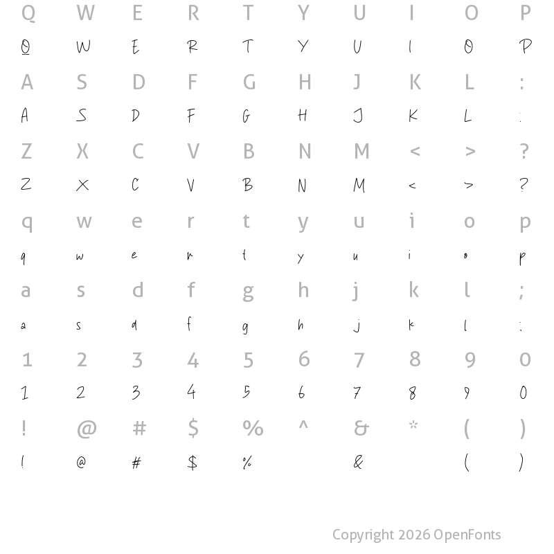 Character Map of Quickline Regular