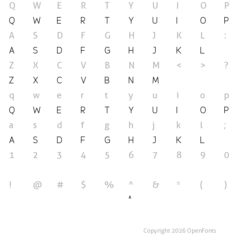 Character Map of Quinapple Light