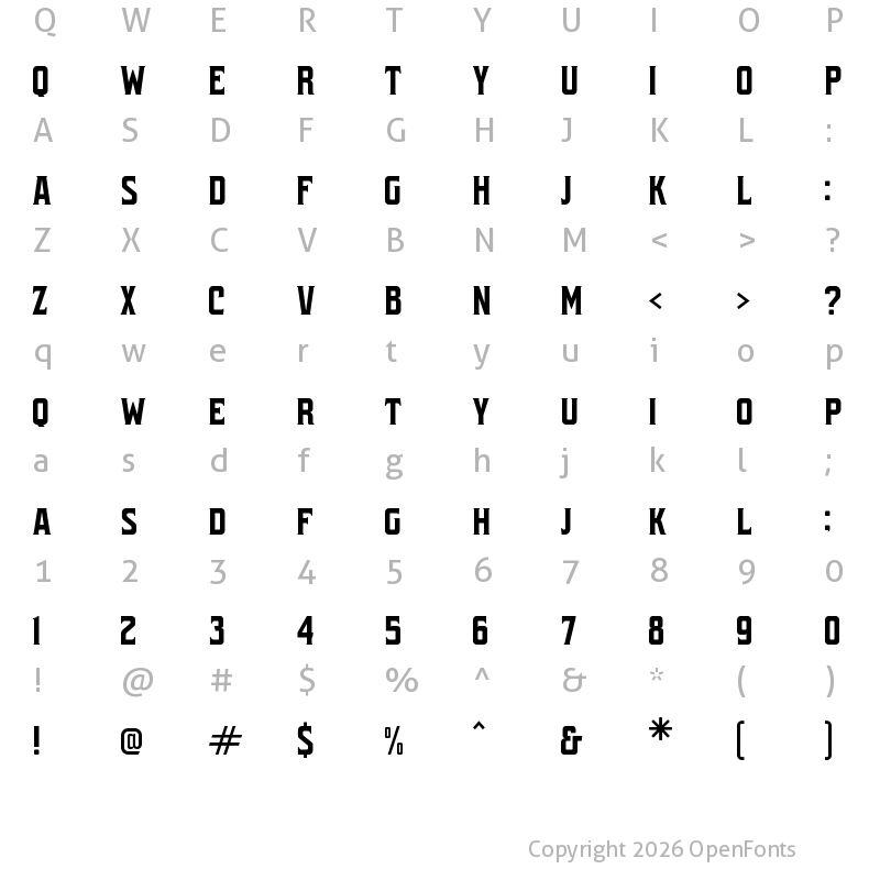 Character Map of QUINOR Regular