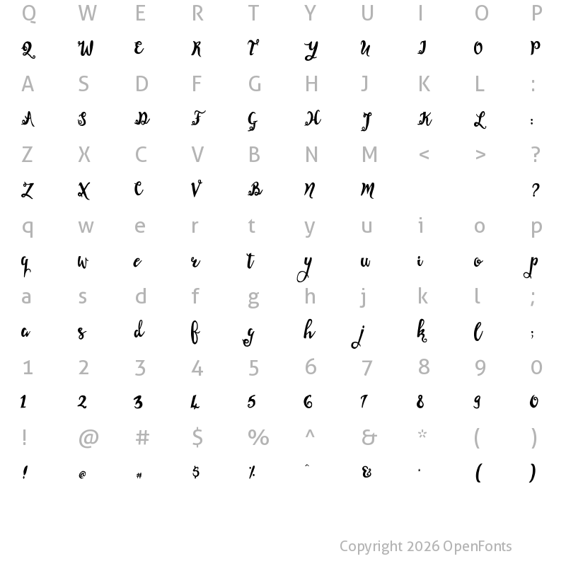 Character Map of Quintessa Regular