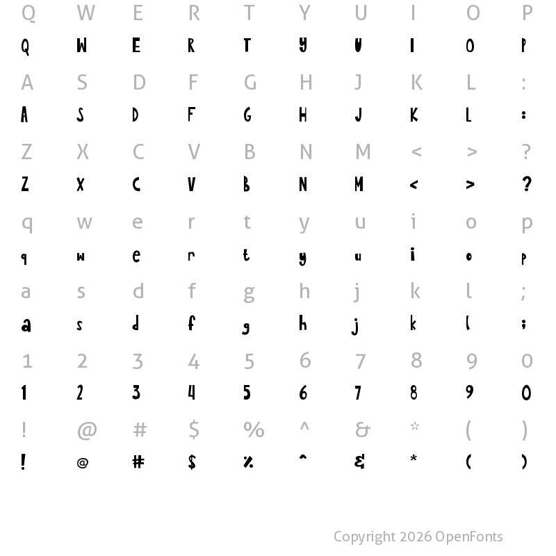 Character Map of Quirki Scandi Regular