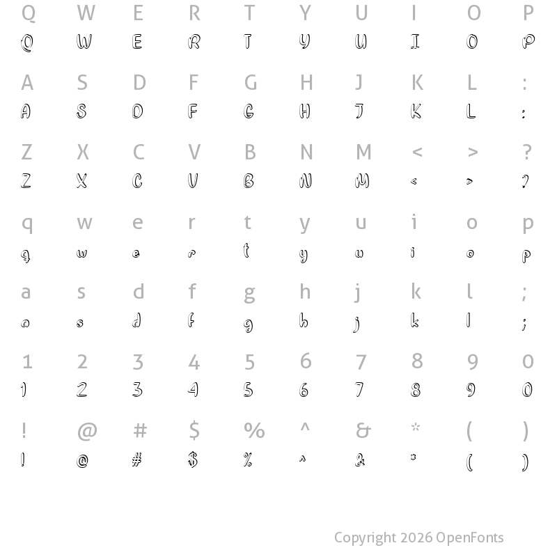 Character Map of Quite Colorful Regular