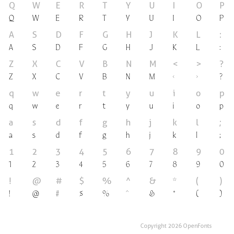 Character Map of Quiverleaf CF Demi Bold
