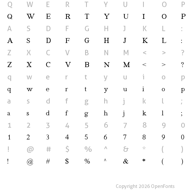 Character Map of Quivira Regular
