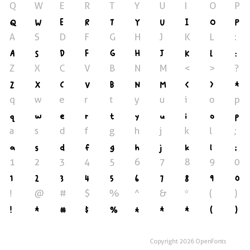 Character Map of Quote Note DEMO Regular