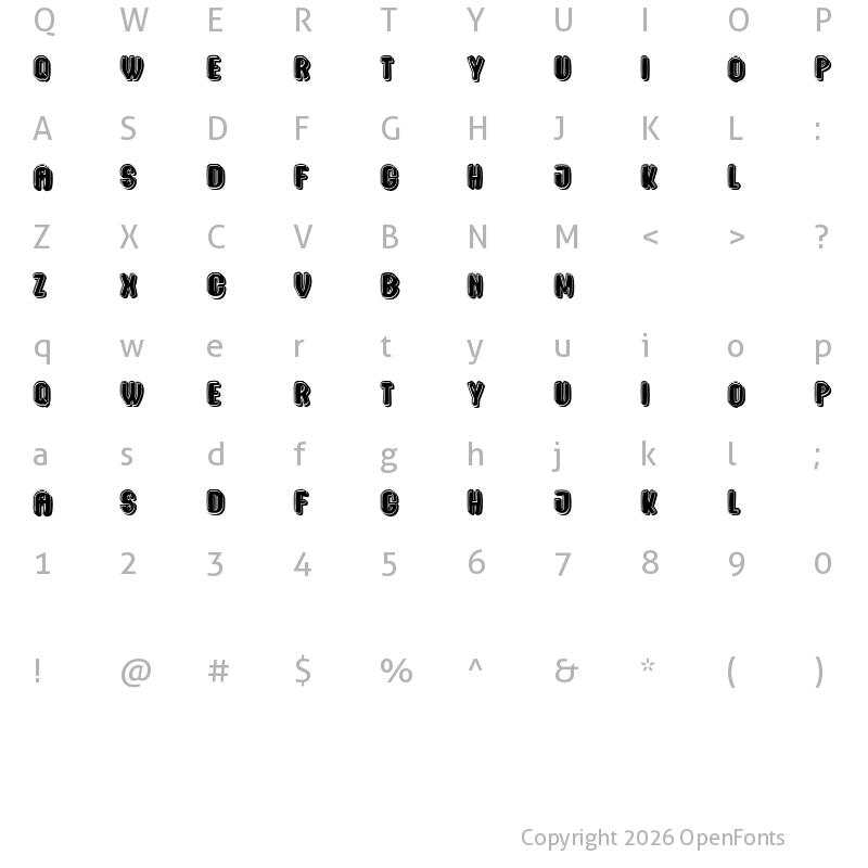Character Map of Rabbit Regular