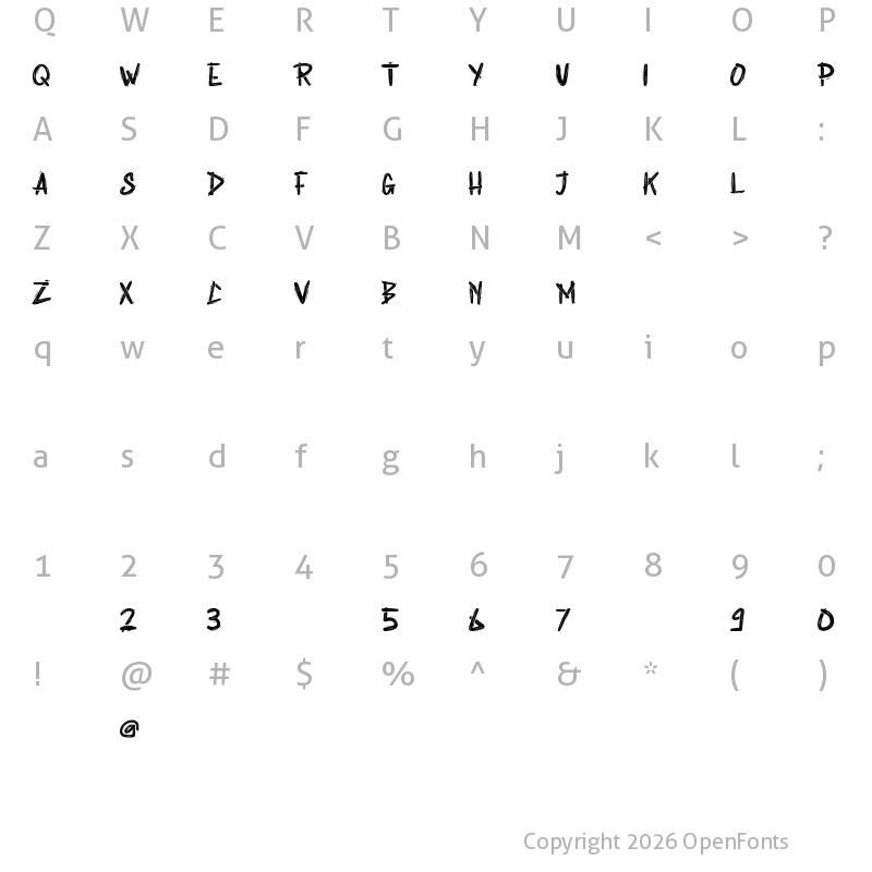 Character Map of Rabsy Regular