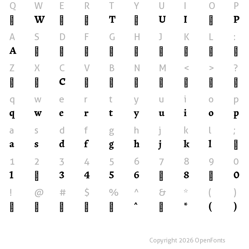 Character Map of Radal-Bold ?