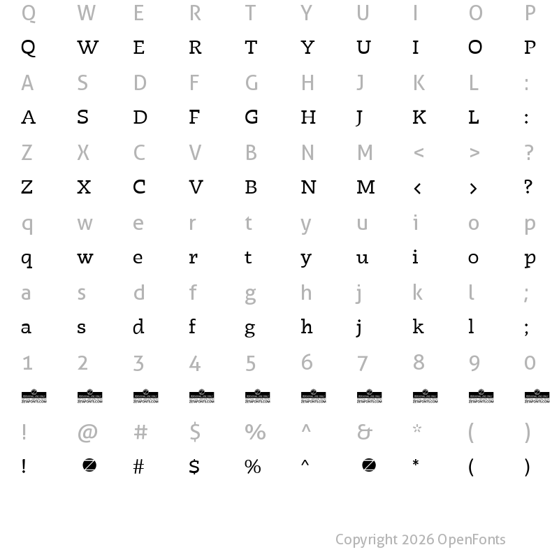 Character Map of Radcliffe Casual Regular