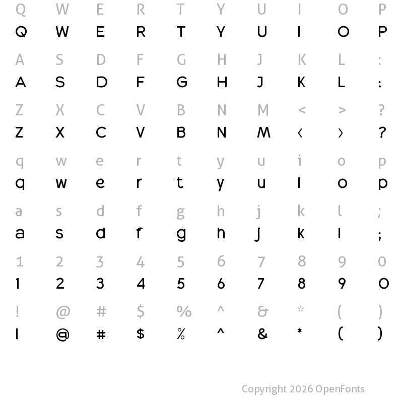 Character Map of RADEON Bold