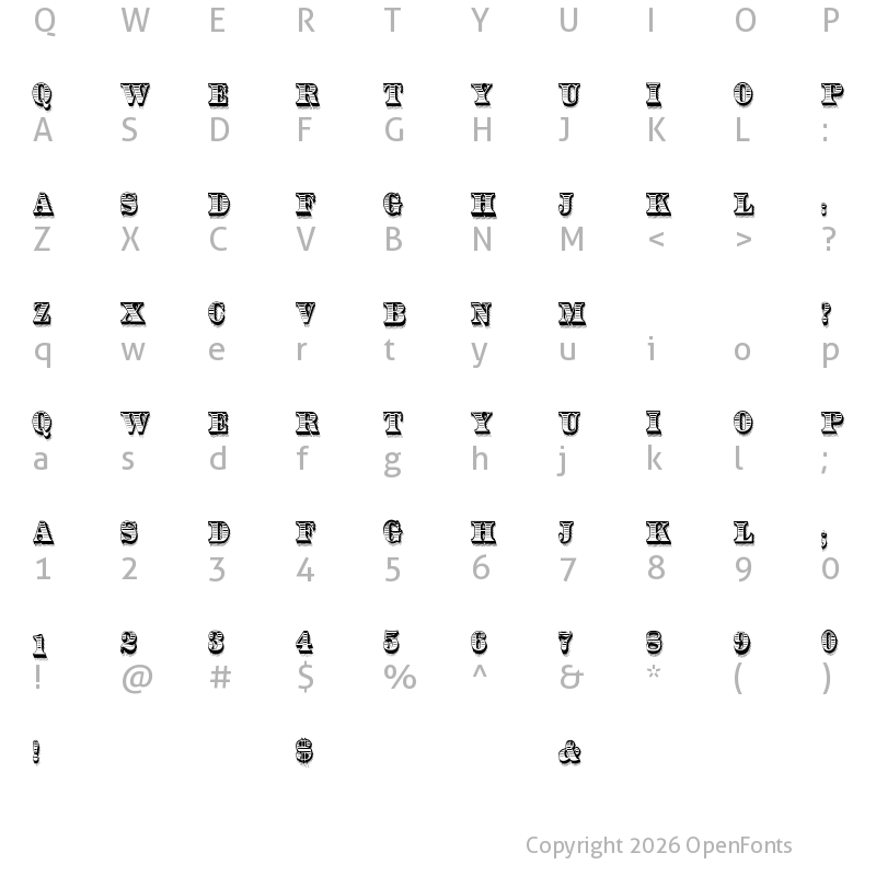 Character Map of RadiantAntique Regular