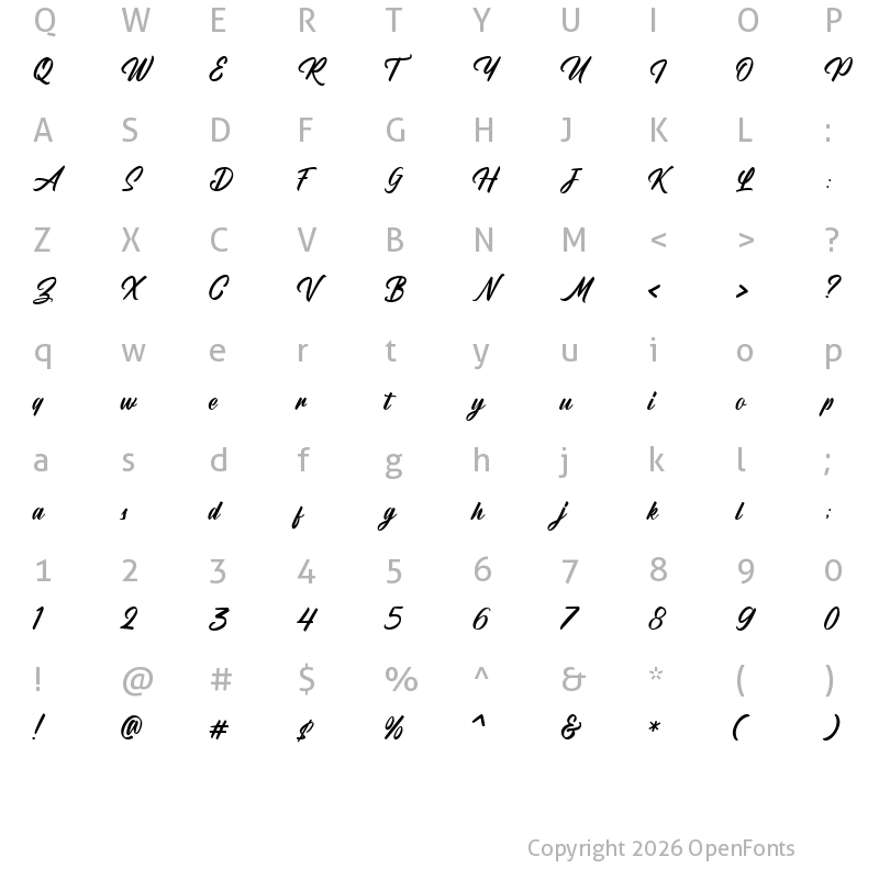 Character Map of Radicals DEMO Regular