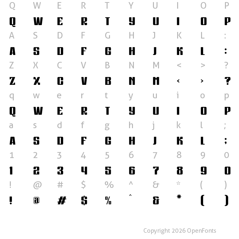 Character Map of RADIO A TREQER Regular