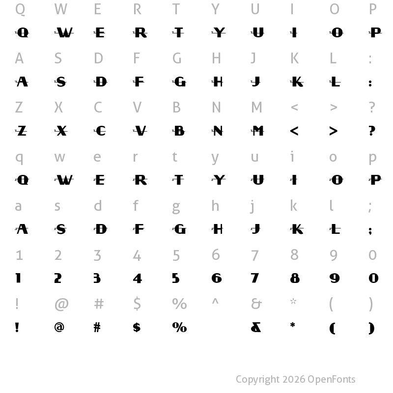 Character Map of Radio Days NF Regular