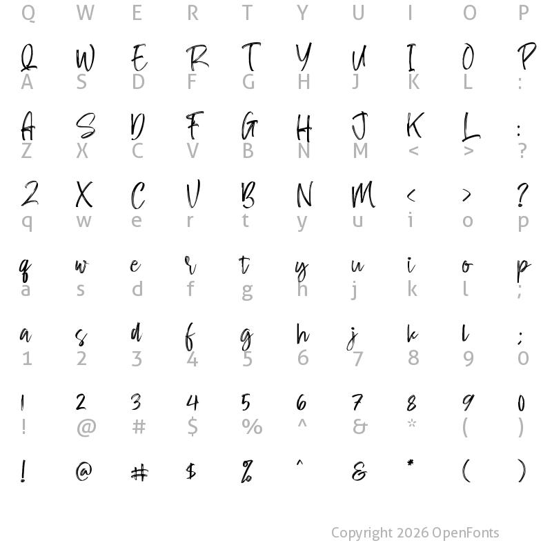 Character Map of Rafaesty Wigera Regular