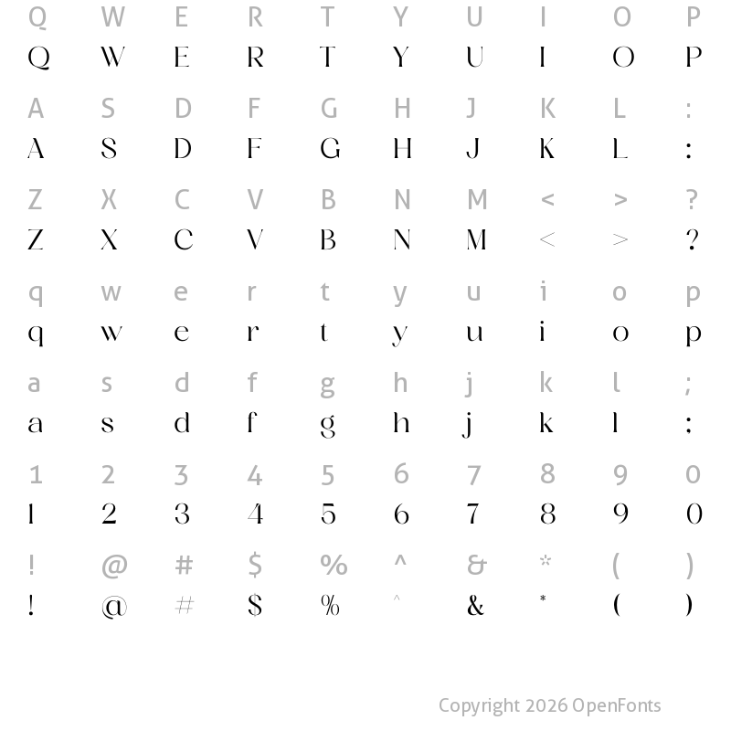 Character Map of Ragasta Regular