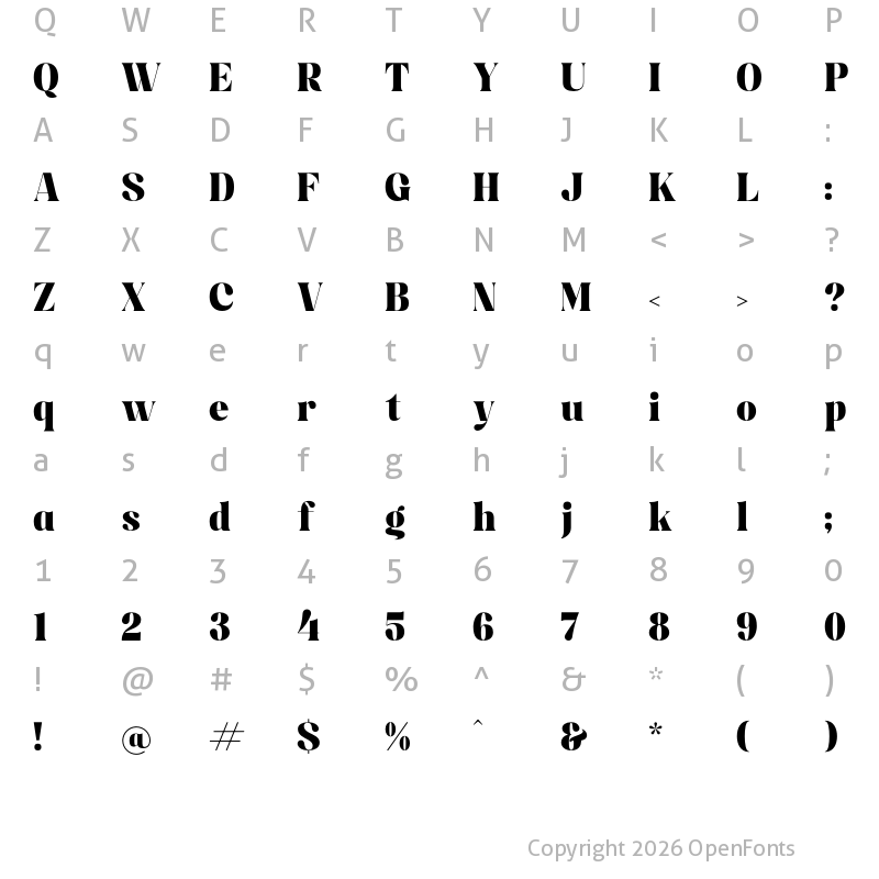 Character Map of Ragitta Regular